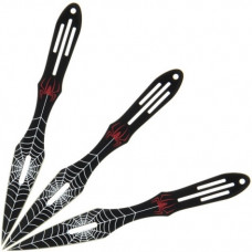 Set of 3 Spiderman Style 9 inch Throwing Knives Black