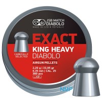 JSB Exact King Heavy STD Pellets 6.35mm .25 Calibre 33.95 grain Tin of 300